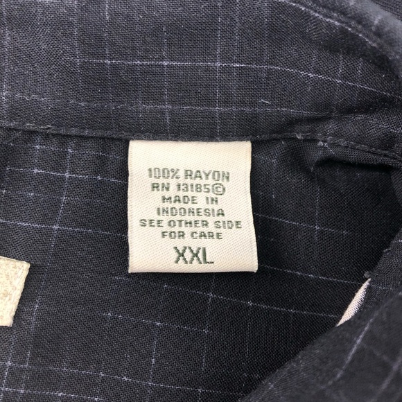 Batik Bay Black Palm Tree Button Down Shirt, XXL - Picture 5 of 6